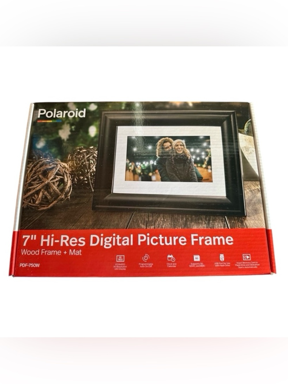 Polaroid digital picture frame features a 7 “high-resolution LED display NEW